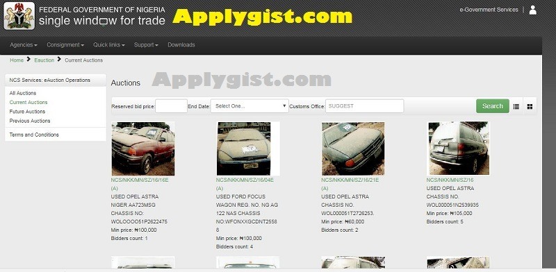 Nigeria Customs Service e-auction