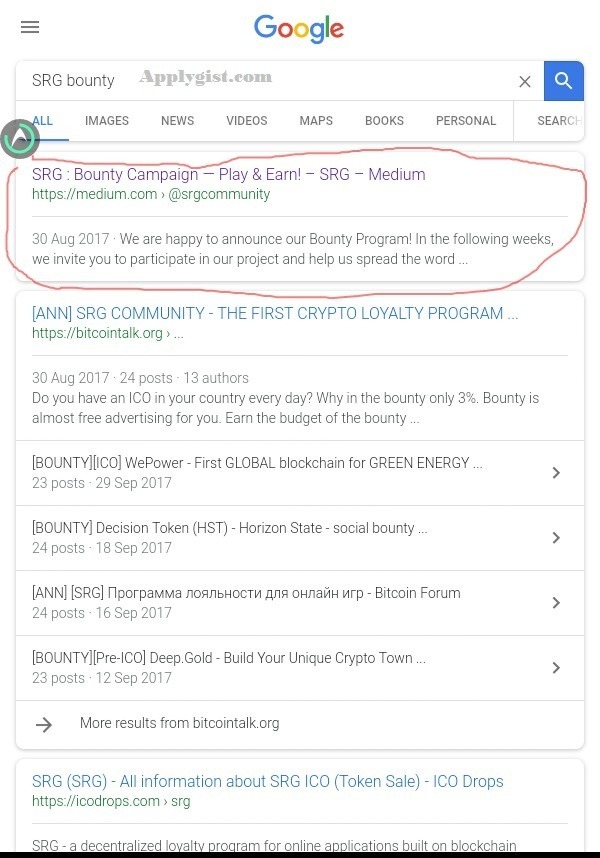 3.just search on google the name of the coin + bounty to get the info about how you can join the bounty program e.g SRG bounty  Read more: http://www.jackobian.com/threads/all-you-need-to-know-about-ico-bounty-and-start-making-your-cool-money-without-spending-dime.78796/#ixzz4zeHWYkM4