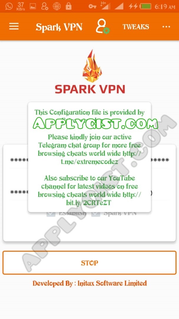 Spark VPN File for MTN 0.00 Cheat applygist.com