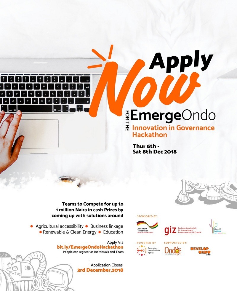 Apply to participate in EmergeOndo Hackathon!