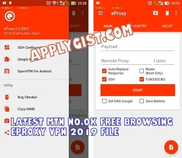 Latest MTN N0.0k Free Browsing eProxy VPN 2019 File