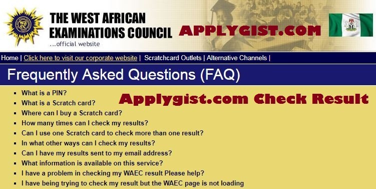 WAEC result 2017 FAQ