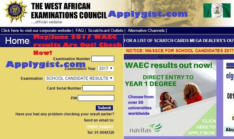 May/June 2017 WAEC results Are Out! Check Now!