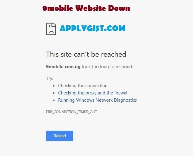 9mobile.com.ng website crash