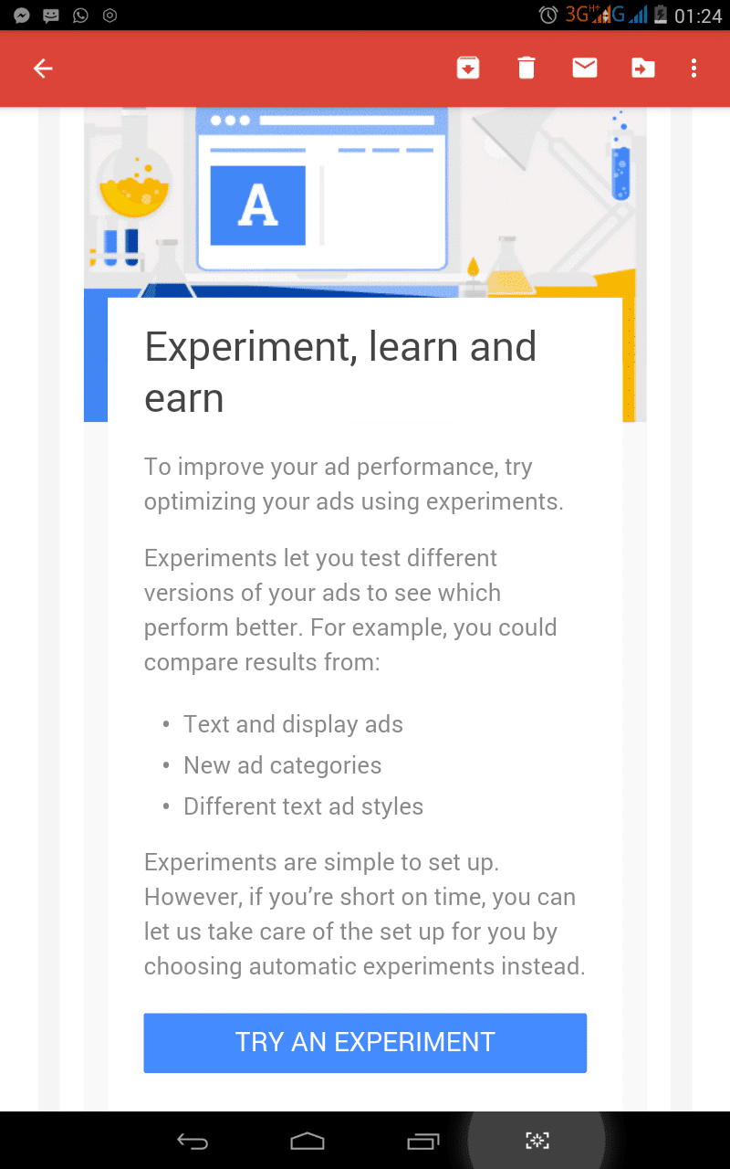 Google Adsense Experiment