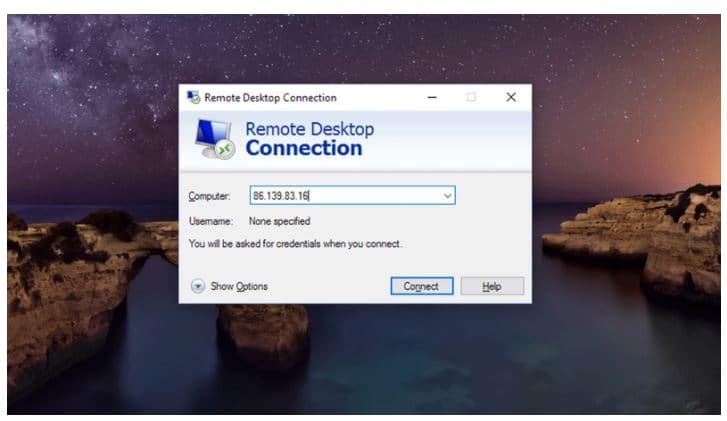 Remote Desktop Connection in Windows 10
