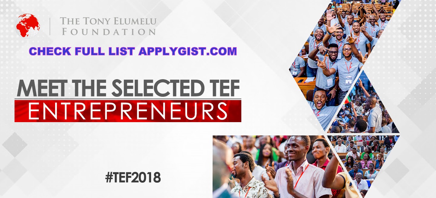 Full List Tony Elumelu Foundation Winners 2018