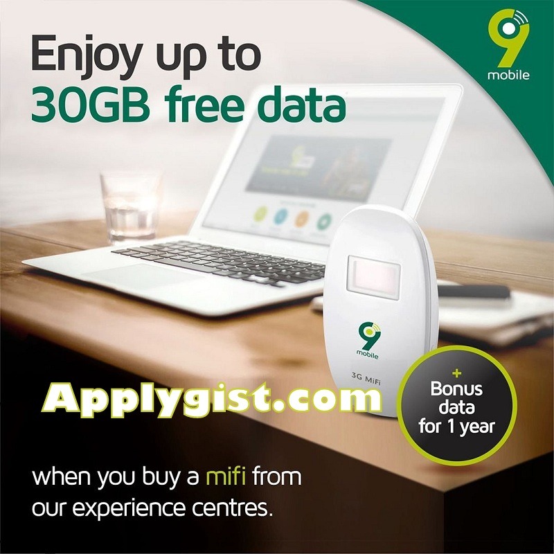 Enjoy 30GB FREE Data Buy 9Mobile Mifi