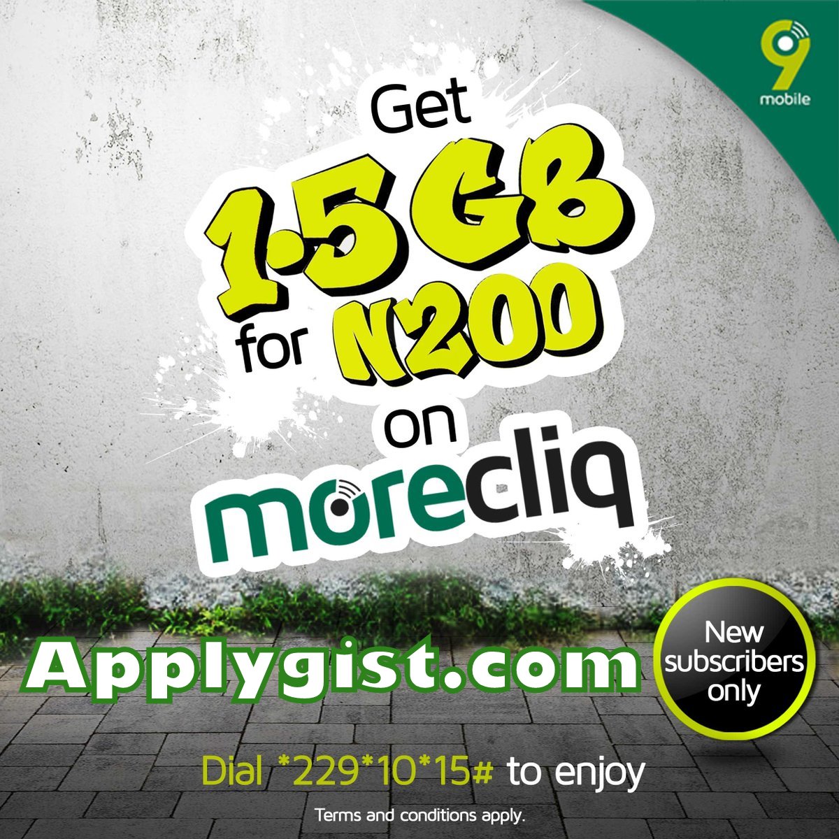Get 9Mobile 1.5GB data for N200