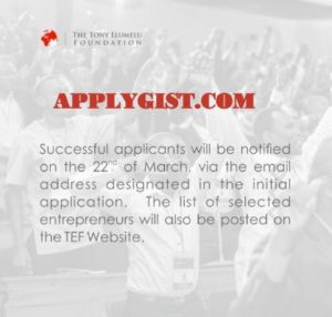 Apply Now 2019 Tony Elumelu Foundation Grant $5000