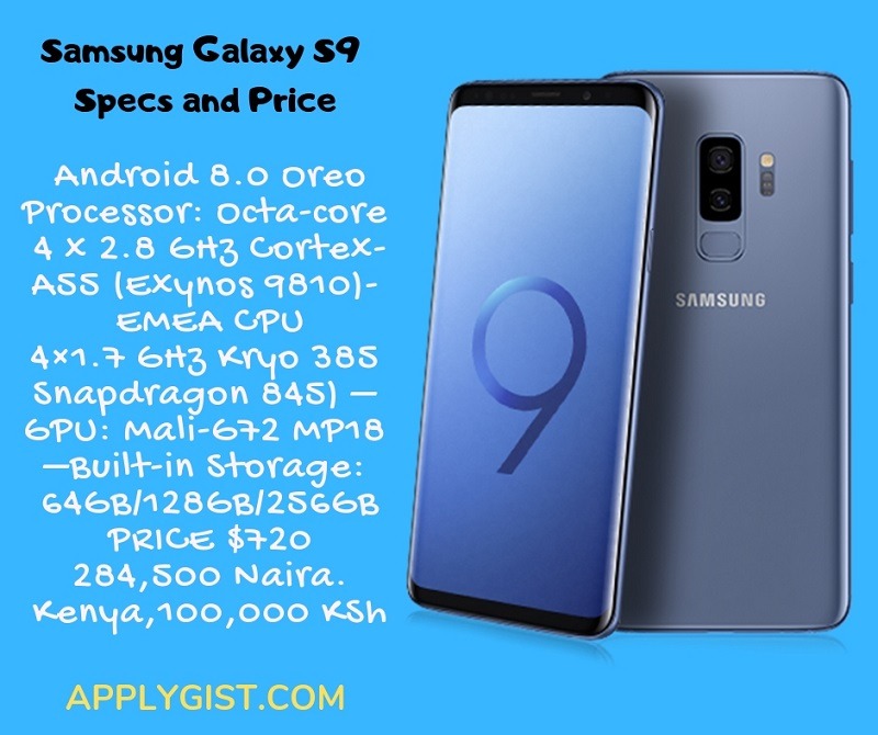 Samsung Galaxy S9 Specs and Price new