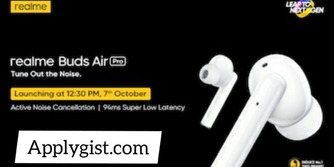Realme Buds Air Pro TWS Earbuds Brand to Launch in India on October 7